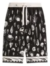 Dolce & Gabbana Seashell-print Drawstring Shorts In Black