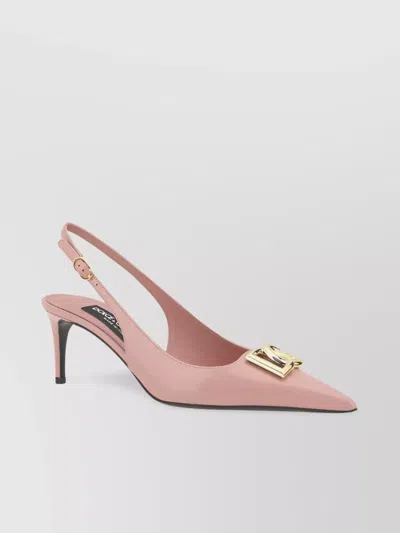 Dolce & Gabbana Secure Leather Stiletto Heel Pumps In Pink
