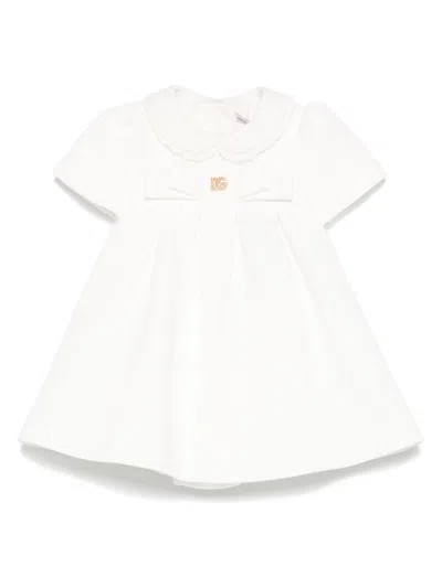 Dolce & Gabbana Seersucker Dress In White