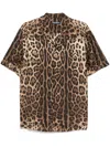Dolce & Gabbana Leopard-print Silk Bowling Shirt In Braun