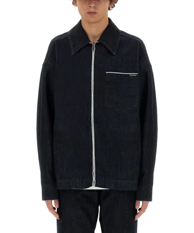 Dolce & Gabbana Selvedge Denim Blouson Denim Jacket In Blue