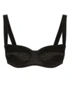 Dolce & Gabbana Balconette Bra With Adjustable Straps And Scalloped Edges In Black