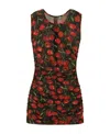 Dolce & Gabbana Semi-sheer Cherry-print Tank Top In Black