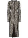 Dolce & Gabbana Elegant Black Semi-sheer Lace Midi Dress For Women In Black