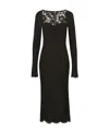 Dolce & Gabbana Semi-sheer Lace Midi Dress In Black