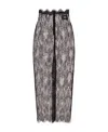 Dolce & Gabbana Semi-sheer Lace Midi Skirt In Gray