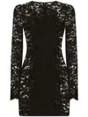 Dolce & Gabbana Semi-sheer Lace Minidress In Black
