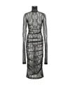 Dolce & Gabbana Semi-sheer Lace Roll-neck Dress In Gray