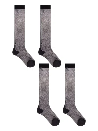 Dolce & Gabbana Semi-sheer Socks (pack Of Three) In Black