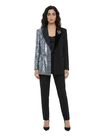 Dolce & Gabbana Sequin And Wool-blend Blazer In Black