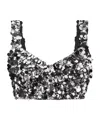 Dolce & Gabbana Sequined Bralette Top In Silver