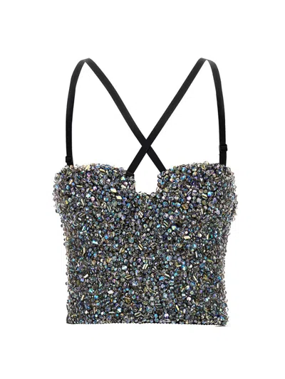 DOLCE & GABBANA DOLCE & GABBANA SEQUIN BUSTIER TOP
