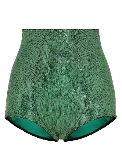 Dolce & Gabbana Sequin Culotte Briefs In Green