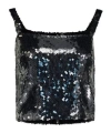 Dolce & Gabbana Sequin-embellished Cropped Top In Black