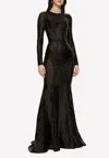 Dolce & Gabbana Sequin-embellished Mermaid-cut Dress In Black