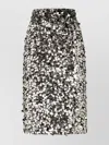 Dolce & Gabbana Sequin Embellished High Waist Midi Skirt In White