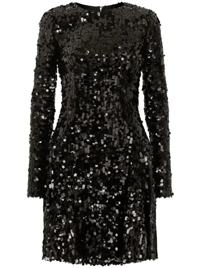 DOLCE & GABBANA SEQUIN-EMBELLISHED LONG-SLEEVE MINIDRESS