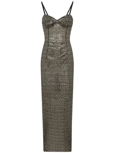 Dolce & Gabbana Sequin-embellished Maxi Dress In Black