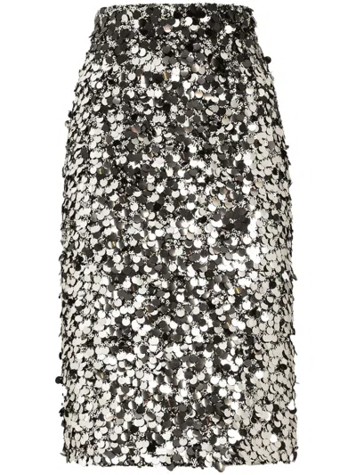 DOLCE & GABBANA DOLCE & GABBANA SEQUIN EMBELLISHED MIDI SKIRT