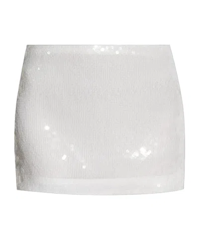 Dolce & Gabbana Sequin-embellished Miniskirt In White