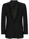 Dolce & Gabbana Sequin-embellished Single-breasted Blazer In Black