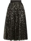 Dolce & Gabbana Tulle Midi Skirt With Sequin In Black