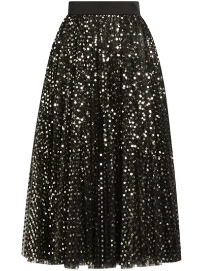 DOLCE & GABBANA SEQUIN-EMBELLISHED SKIRT