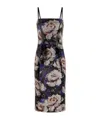 Dolce & Gabbana Sequined Strapless Dress With Peony Print In Black
