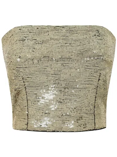 DOLCE & GABBANA SEQUIN-EMBELLISHED STRAPLESS TOP