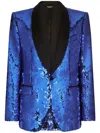 Dolce & Gabbana Sequin-embellished Suit In Blue