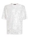 Dolce & Gabbana Sequin-embellished T-shirt In Silver