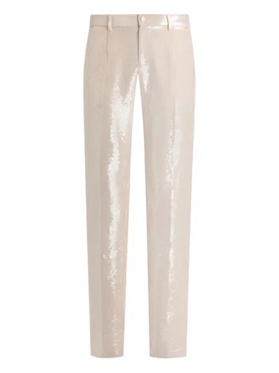 Dolce & Gabbana Sequin-embellished Trousers In Neutral