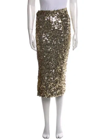 Pre-owned Dolce & Gabbana Sequin Embellishments Midi Length Skirt In Gold