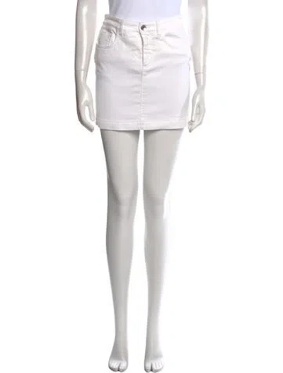 Pre-owned Dolce & Gabbana Sequin Embellishments Mini Skirt In White