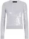 Dolce & Gabbana Sequin Knitted Top In Grey