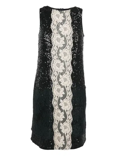 Pre-owned Dolce & Gabbana Minikleid Aus Spitze Mit Pailletten