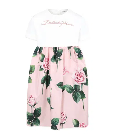 Dolce & Gabbana Sequin-logo Dress In Pink