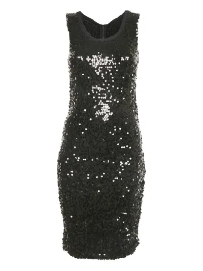 Pre-owned Dolce & Gabbana Sequin Mesh Dress In Black