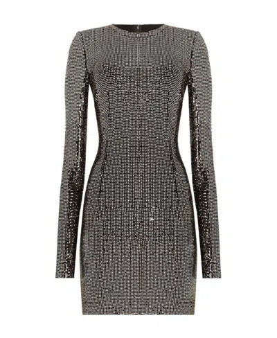 DOLCE & GABBANA DOLCE  GABBANA SEQUIN ROUND NECK MINI DRESS
