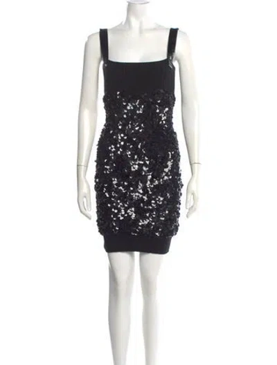 Pre-owned Dolce & Gabbana Sequin Mini Dress In Black