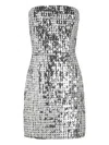 Dolce & Gabbana Sequin Mini Dress In Silver