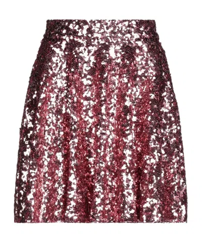 Dolce & Gabbana Sequin Skirt In Burgundy