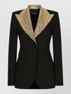 Dolce & Gabbana Sequin Virgin Wool Tailored Blazer Jacket In Black