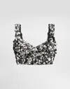 Dolce & Gabbana Sequined Bralette Top In Silver