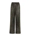 Dolce & Gabbana Sequin-embellished Wide-leg Pants In Black