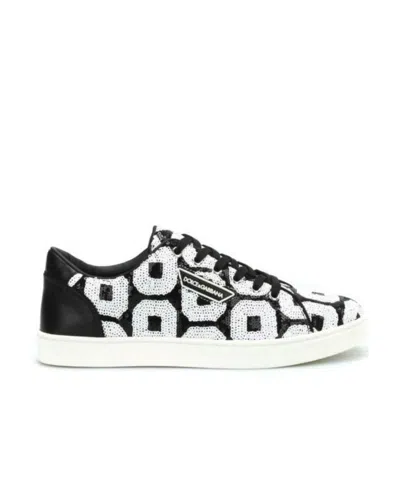 Dolce & Gabbana Sequined Casual Sports Shoes In White