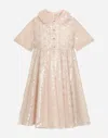 Dolce & Gabbana Sequined Dress With Branded Buttons In Pink
