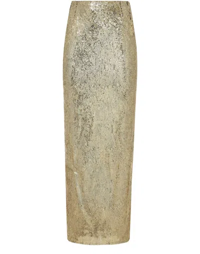 Dolce & Gabbana Sequinned Mermaid Maxi Skirt In Gold