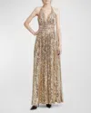 Dolce & Gabbana Sequin-detail Maxi Dress In Gold