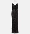 Dolce & Gabbana Sequined Halterneck Gown In Black